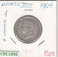 CRE1898 MONEDA ESPAÑA 1 PESETA ALFONSO XIII PLATA 1904 MBC - Autres & Non Classés