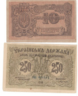 UKRAINE UCRAINA 1918 - 1919 LOT 10 & 250 KARBOVANTSIV PICK 36 & 39a SEMEN PETLYURA DIRECTORATE - Ukraine