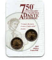 ITALIE COINCARD MET 2 EURO 2015 FDC DANTE ALIGHIERI - Andere & Zonder Classificatie