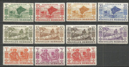 NUEVA HEBRIDES YVERT NUM. 144/154 ** SERIE COMPLETA SIN FIJASELLOS - Unused Stamps