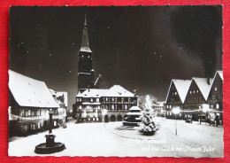 AK Schwabach Winteransicht Weihnachten Neuen Jahr Nacht  Riegel Verlag Deutschland BRD Gelaufen Used Postcard A96 - Schwabach