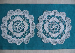 Napperons Ronds Duo Cœur étoilé Aiguille Crochet Broderie Ajourée Style Venise Forme Papillon. - Tapetes