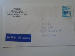D197981 Canada Airmail Cover  1977 Calgary Alberta    Sent To Hungary    Budapest -stamp Polar Bear - Cartas & Documentos