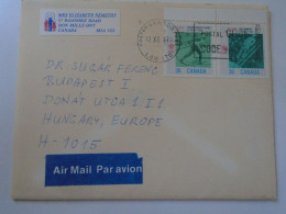 D197984  Canada  Airmail Cover  1987 Don Mills Ontario     Sent To Hungary    Budapest -stamp Skiing Ski Jump - Briefe U. Dokumente