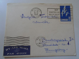 D197985   Canada  Airmail Cover  1964 Winnipeg -Manitoba    Sent To Hungary    Budapest -stamp  Canadian Geese - Covers & Documents