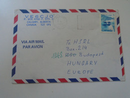 D197986 Canada Airmail Cover  1977 Calgary Alberta    Sent To Hungary    Budapest -stamp Polar Bear - Lettres & Documents