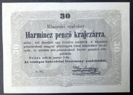 30 Pengo Kreuzers 1849, Austro-Hungary - Hungary