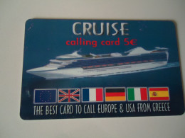 GREECE   CARDS   SHIP SHIPS  CRUICE   2  SCAN - Bateaux