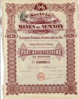 Titre De 1910 - Société Des Mines Du Semnon - - Mines