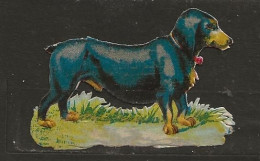 Découpis Gaufrée Chien Basset Année 1900 - Animales