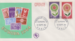 Enveloppe  FDC  1er  Jour   FRANCE    Paire   EUROPA      PARIS    1964 - 1964