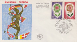 Enveloppe  FDC  1er  Jour   FRANCE    Paire   EUROPA      STRASBOURG    1964 - 1964