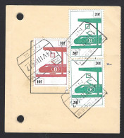 F22 - Belgium 1982 Railway Parcel Stamps TR455/456 On Document - Variety ? Broken Letter F - Zottegem - Neufs