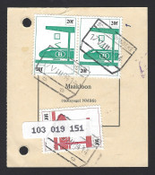 F22 - Belgium 1982 Railway Parcel Stamps TR455/456 On Document - Variety ? Dot In Letter F - Scheldewindeke - Ungebraucht