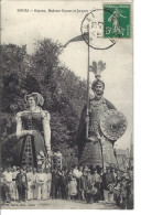 Delcampe - 59 - DOUAI - T.Belle Vue Animée De Gayant , Madame Gyant Et Jacquot - Douai