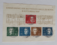 N° 1       Inauguration De La Beethoven - Halle à Bonn  -  Oblitéré 08.09.59 à Hannover - 1959-1980