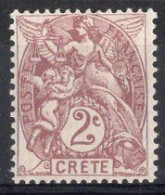 CRETE Timbre-poste N°2* Neuf Charnière TB Cote : 3€00 - Oblitérés