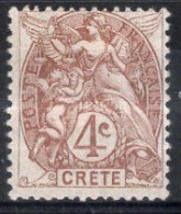 CRETE Timbre-poste N°4* Neuf Charnière TB Cote : 3€00 - Ongebruikt