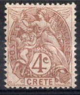 CRETE Timbre-poste N°4* Neuf Charnière TB Cote : 3€00 - Neufs