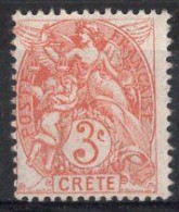 CRETE Timbre-poste N°3* Neuf Charnière TB Cote : 3€00 - Nuevos