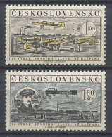 TCHECOSLOVAQUIE 1959 PA N° 47/48 ** Neufs MNH Superbes C 2 € Avions Planes Premier Vol Blériot Ecole D'aviation Kaspar - Posta Aerea