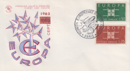 Enveloppe  FDC   1er  Jour    FRANCE    Réunion  Européenne  D' Automatisme   Paire   EUROPA     PARIS    1963 - 1963