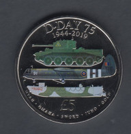 Guernsey 2019 D Day Anniversary 75th, £5 Coin UNC - Guernesey