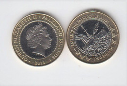 Falkland Island £2 Two Pound Coin - 2014 HMS Glasgow Uncirculated - Falkland Islands