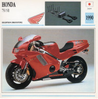 Delcampe - Honda 750 NR  (1990)  - Japon  -  Moto Exception Prototype  -  Fiche Technique/Carte De Collection - Motorräder