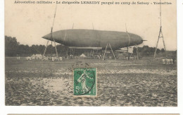 CPA, Th. Transport. , Aérostation Militaire , Le Dirigeable Lebaudy , Parqué Au Camp De Satory - Versailles , Hélio A.B. - Dirigeables