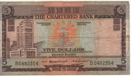 HONG KONG  $ 5   Chartered Bank P73a   ( ND  1970 )  "Chartered Bank Building + City Hall At Back " - Hongkong