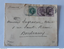 Lot De 2 Enveloppes Avec Timbres Victoria Et Edward Envoyées Vers Bordeaux Et La Rochelle .. Lot120C . - Storia Postale