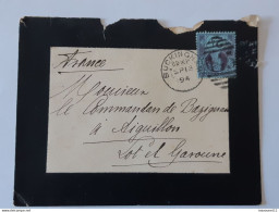 Timbre Avec Timbre Victoria Et Cachet Buckingham Envoyée Vers Aiguillon En 1894 .. Lot120C . - Cartas & Documentos