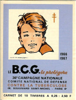 CARNET DE 10 TIMBRES 36 ème CAMPAGNE NATIONALE COMITE NATIONAL DE DEFENSE CONTRE LA TUBERCULOSE 1966 /1967 - Autres & Non Classés