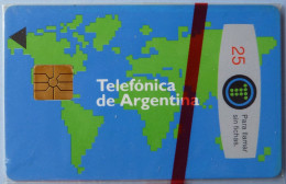 ARGENTINA - Chip - World Map - 25 Units - Mint Blister - Argentinien