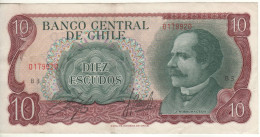 CHILE   10  Escudos ,   P142A   ( ND   José Manuel Balmaceda + Painting At Back ) - Cile