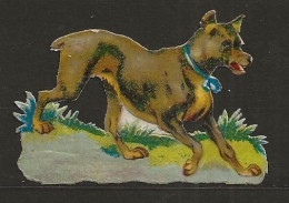 Découpis Gaufrée Chien Année 1900 - Dieren