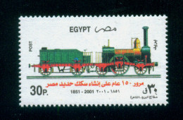 EGYPT / 2001 / EGYPTIAN RAILWAYS : 150TH ANNIV. / STEAM LOCOMOTIVE / MNH / VF - Ungebraucht