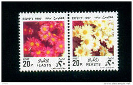 EGYPT / 1997 / FESTIVALS / FLOWERS / PINK ASTERS / WHITE ASTERS / MNH / VF - Neufs