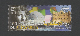 EGYPT / 2010 / ALEXANDRIA - CAPITAL FOR ARAB TOURISM / ALEX  LIGHTHOUSE- LIBRARY / MAP OF ARAB COUNTRIES / MNH / VF  . - Nuevos