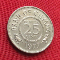 Guyana 25 Cents 1977 KM# 34 Lt 1462 *V0T Guiana - Guyana