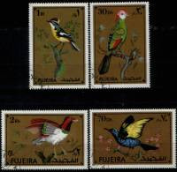 BIRDS / FUJEIRA / 4 VFU STAMPS / 3 SCANS . - Mussen