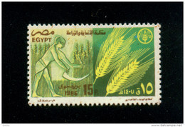 EGYPT / 1986 / AIRMAIL / UN / FAO / WORLD FOOD DAY / ANCIENT EGYPTIAN & HARVESTER / EARS OF WHEAT / MNH / VF - Nuovi