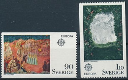 Sweden, Mi 899-900 ** MNH / Paintings, Eric Hallström, August Strindberg / CEPT, Europa - 1975