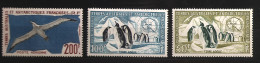 TAAF Terres Australes 1956 N° PA 2 / 4 ** Animaux, Manchots Empereurs, Terre Adélie, Grand Albatros, Poussin, Pôle Sud - Neufs