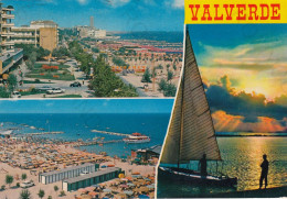 CARTOLINA  VALVERDE,CESENA,EMILIA ROMAGNA-VACANZA,MARE,SOLE,ESTATE,SPIAGGIA,BARCHE A VELA,BELLA ITALIA,VIAGGIATA 1982 - Cesena