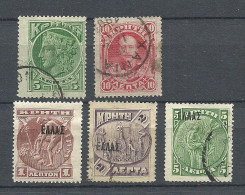 KRETA Crete 1900 & 1908 Michel 2 - 3 & 30 - 32, O/* - Crète