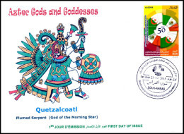 ARGELIA 2015 - FDC - Aztec Gods - Quetzalcoatl - Plumed Serpent Snake God Of The Morning Star Gefiederte Schlange - Covers