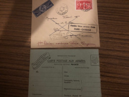 1949 PREMIERE LIAISON AERIENNE DIRECTE PARIS - CAYENNE GUYANE FRANCAISE  ERSTFLUG PREMIER VOL FIRST FLIGHT - Lettres & Documents