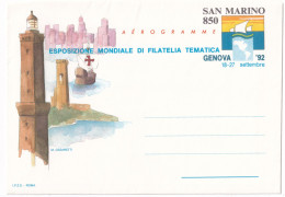 SAN MARINO 1992 - GENOVA 92 - BUSTA ESPOSIZIONE FILATELIA - NO VIAGGIATA - San Marino